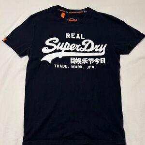 Superdry Men's Black T-Shirt with White Print